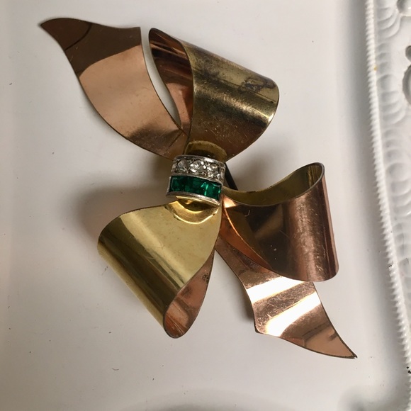 1940s Taylord Signed Ribbon Bow Brooch - Picture 4 of 7